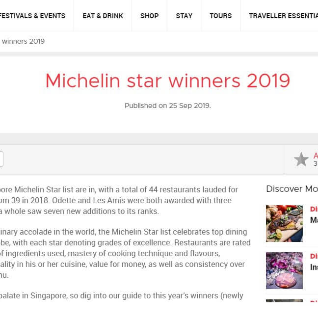 Michelin star winners 2019